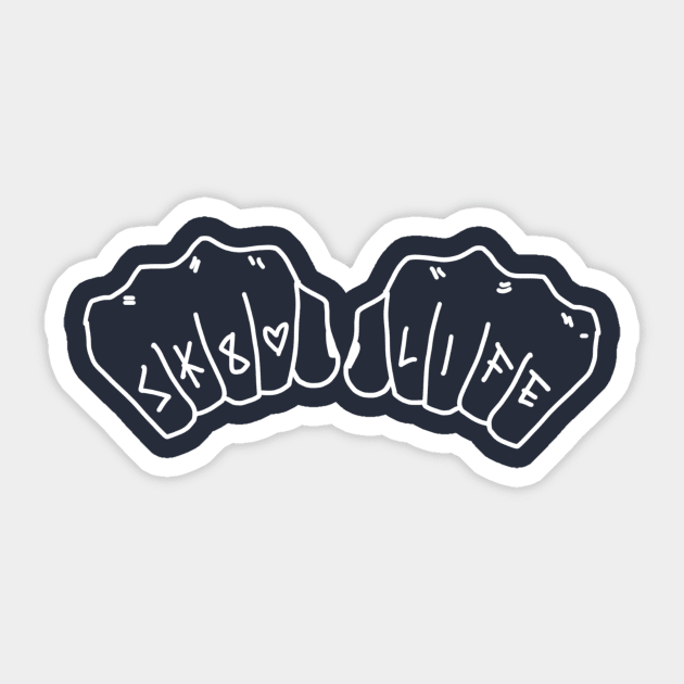 Sk8 Life white knuckles Sticker by DixxieMae